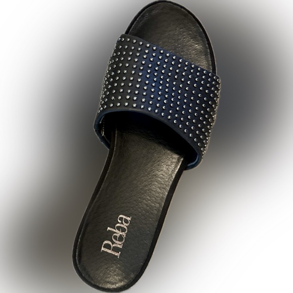 Reba Payden Studded Slip-on Slides Shoes Sz 8 - BLACK - Picture 1 of 6